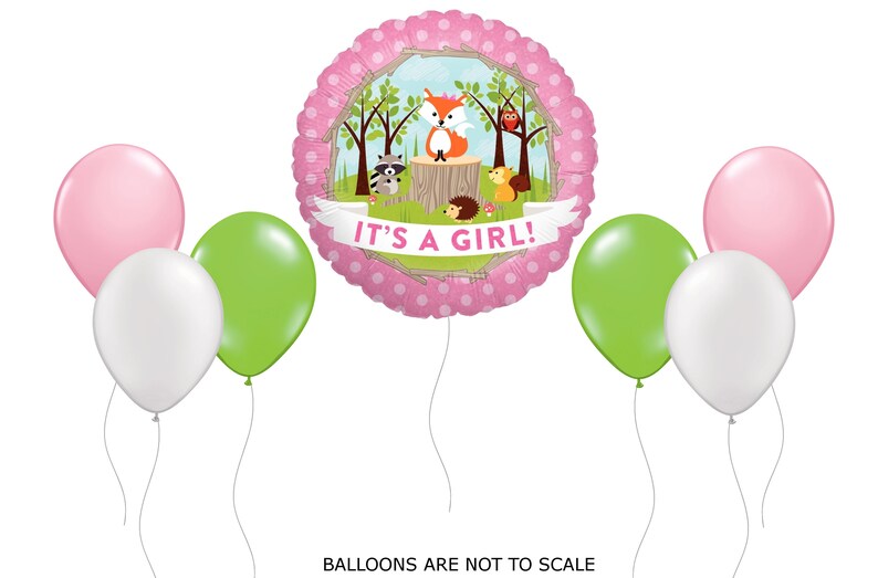 Fox Baby Shower Balloons It S A Girl Balloon Arrangement Bouquet Woodland Animal Baby Shower