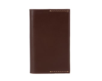 Premium Italian Leather Business Card Wallet - Dark Brown - Handcrafted and Customised