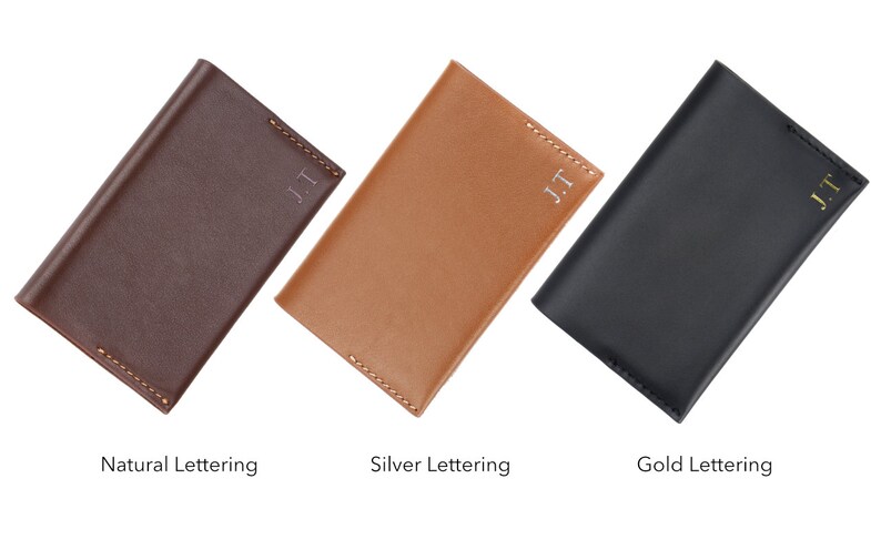 Kangaroo Leather Business Card Wallet Handcrafted and Customised Dark Brown