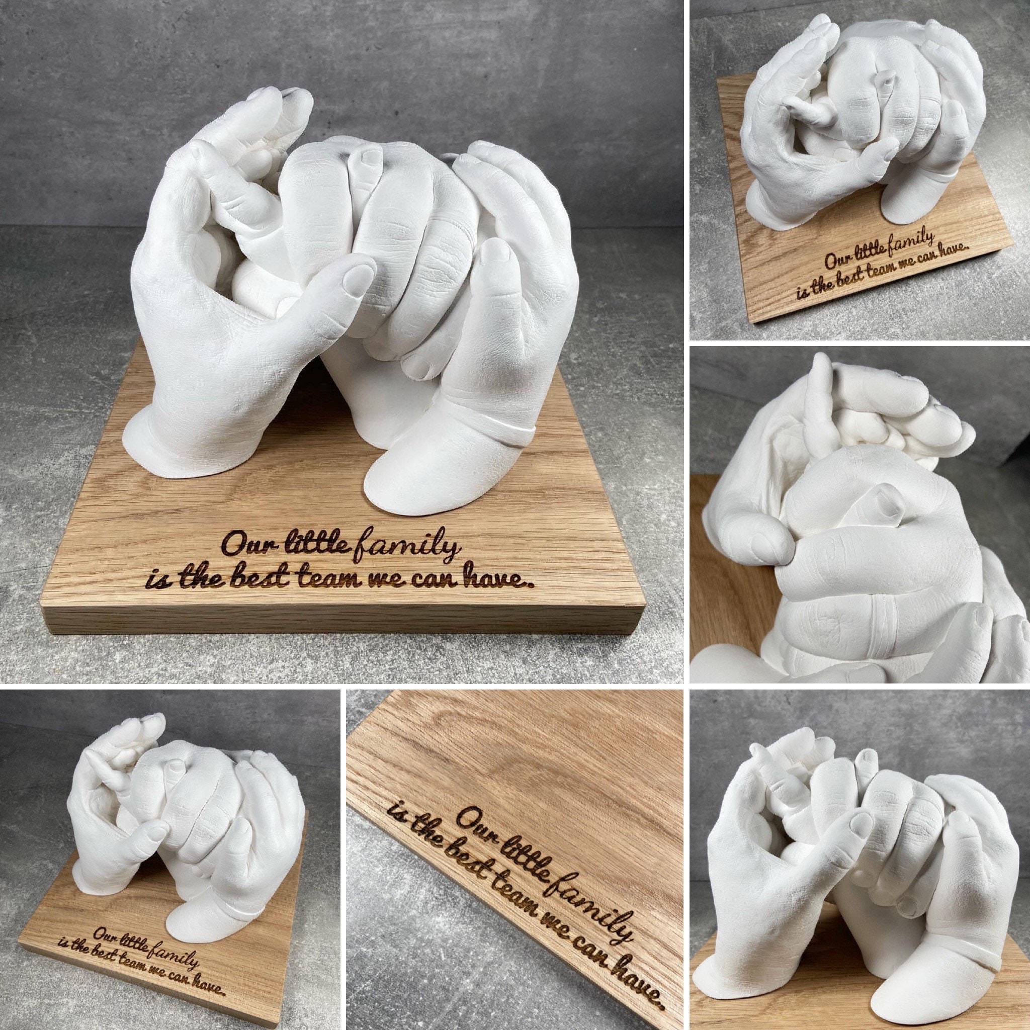 Hand Casting Kit for Couples or Family | Mounting Plaque Included | DIY  Plaster Hand Mold Keepsake Sculpture Kit Gifts for Her, Kids, Weddings