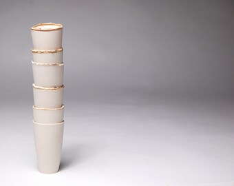 Series of 6 Corrupted Porcelain Cups