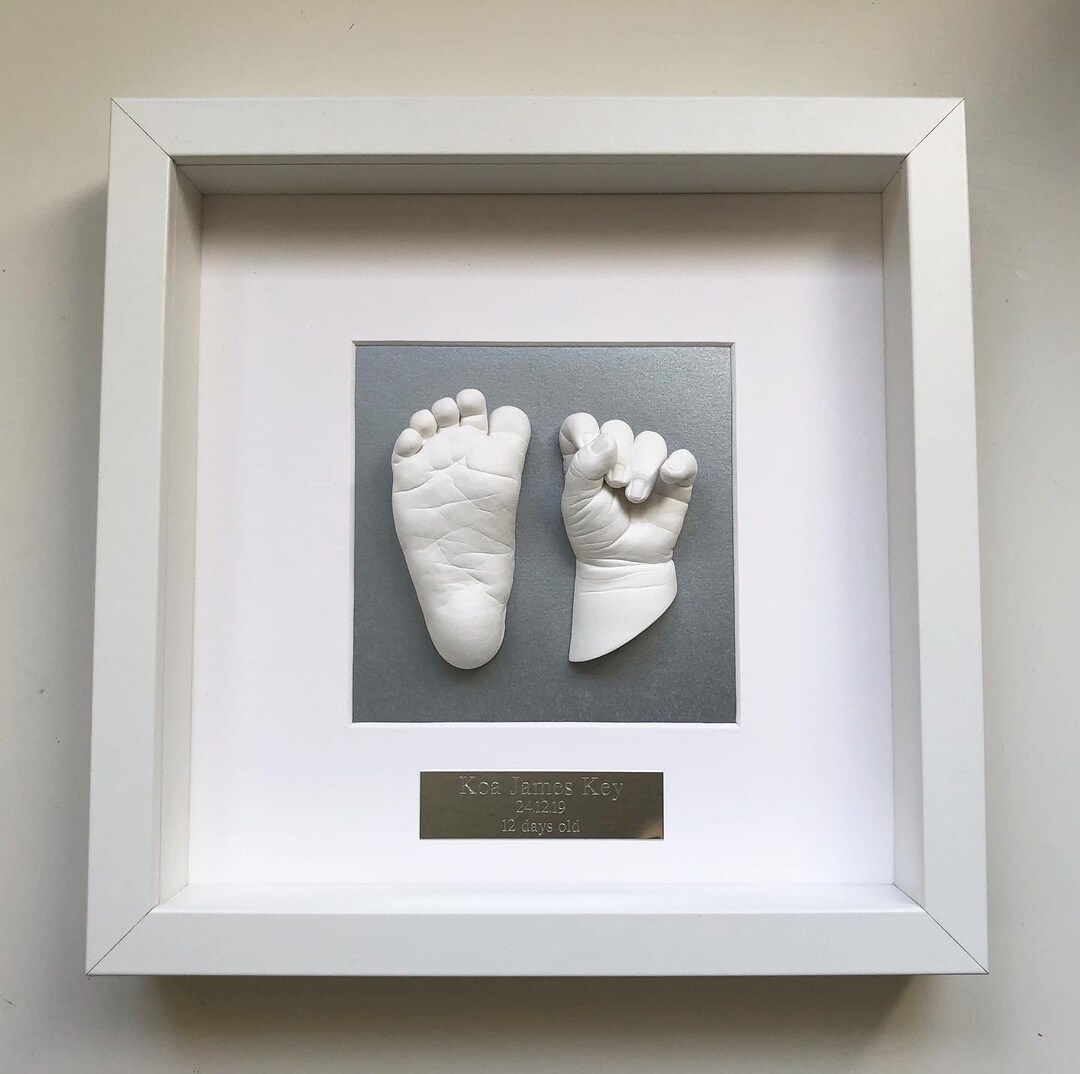 thumbnail image 2 of Baby Keepsake Hand Casting Kit With Shadow Box Frame - Plaster Hand Mold Baby Casting Kit Infant 2 of 11