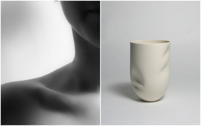 Unique Feminine Sculpted Porcelain Vessel Unique Feminine Sculpted Porcelain Vessel