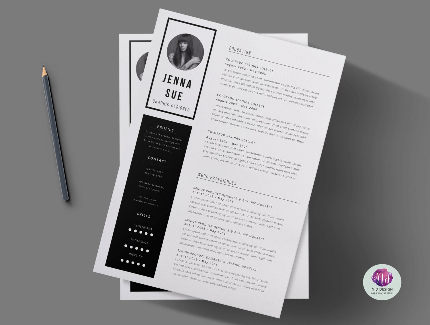 Black & white 2 page CV template cover letter / Minimal | Etsy Black & white 2 page CV template cover letter / Minimal | Etsy