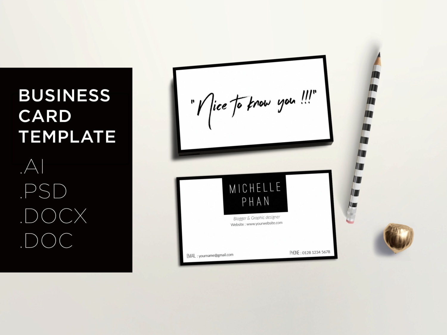 Modern Business Card Template Creative Calling Card Etsy