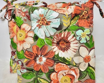 Outdoor, Indoor Seat Cushion: Floral, Botanical, Lattice, Geometric, Abstract, Variety Out-Indoor Décor Seat Cushions