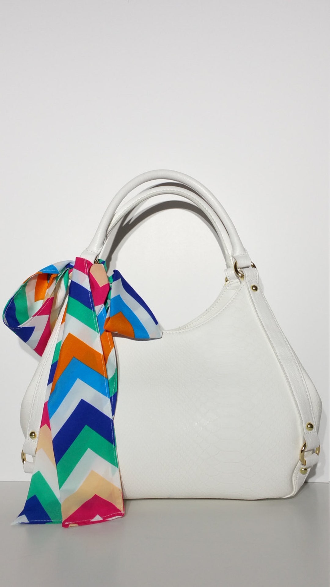 Handbag Scarf Multi Color Chevron Handbag Scarf Etsy