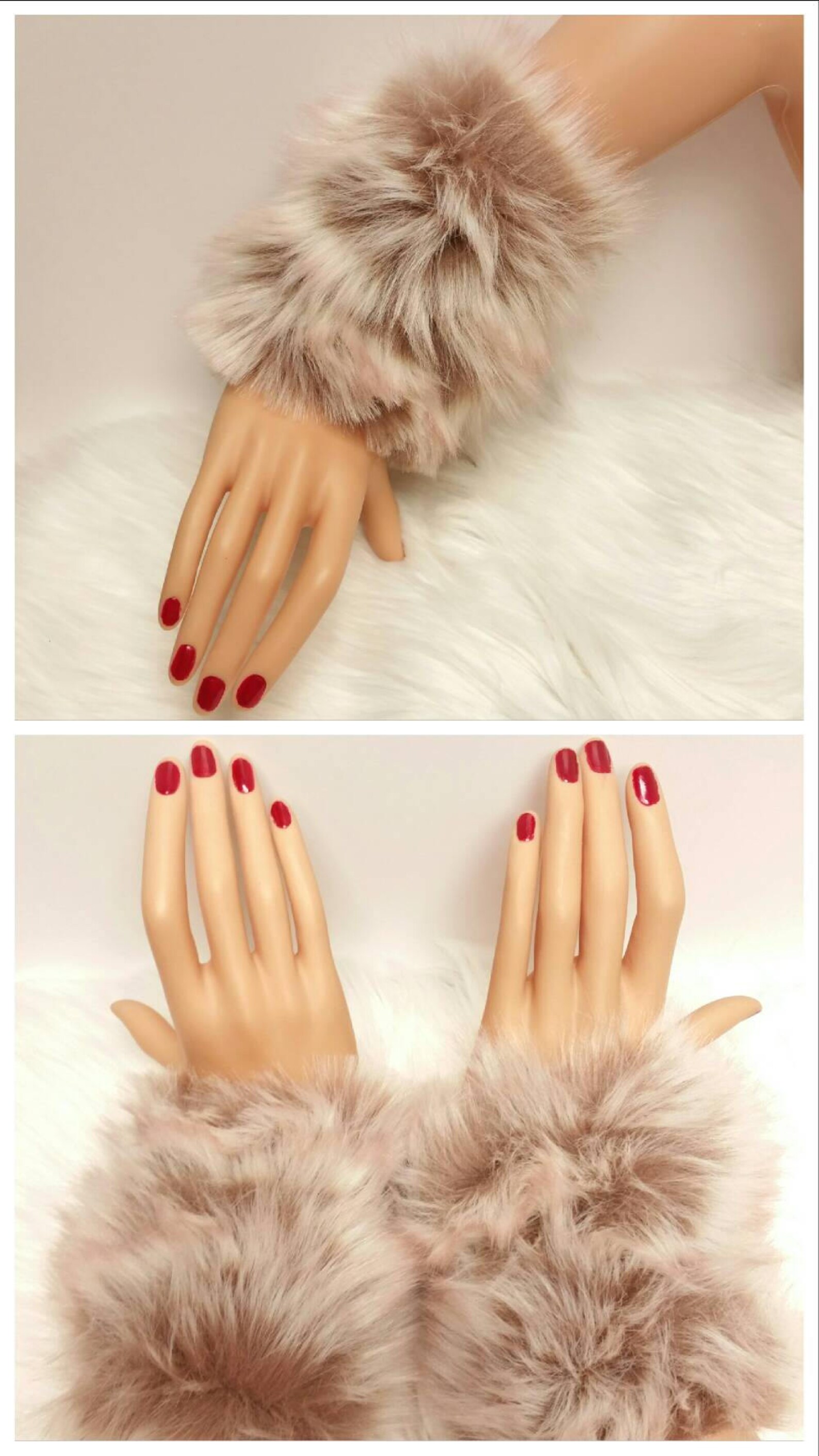 Faux Fur Arm Warmers Fluffy Luscious Pink Tip Arm Warmers Etsy