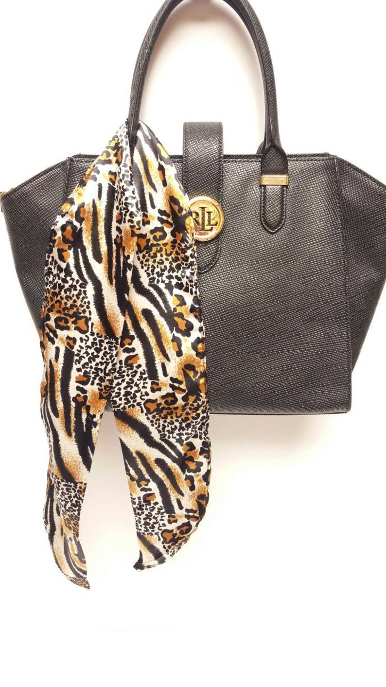 Handbag Scarf Tiger Print Leopard Print Chiffon Handbag Etsy
