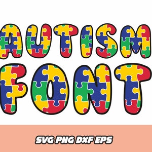 Fonte de autismo, autismo svg, quebra-cabeça svg, design be kind, bondade png, impressão de conscientização sobre autismo