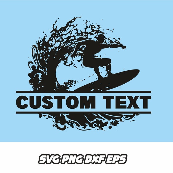 Surfing svg, Surfer svg, Ocean clipart, Summer sport silhouette, Surfer png