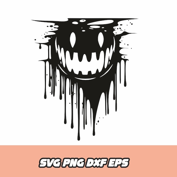 Scary face svg, Dripping creepy face svg, Horror svg