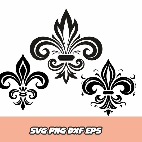 Fleur de lis svg, Fleur de lis bundle, Vintage Fleur de lis clipart, French flower decor