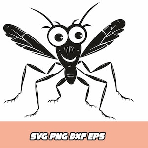 Funny mosquito svg, cute mosquito clipart, mosquito silhouette