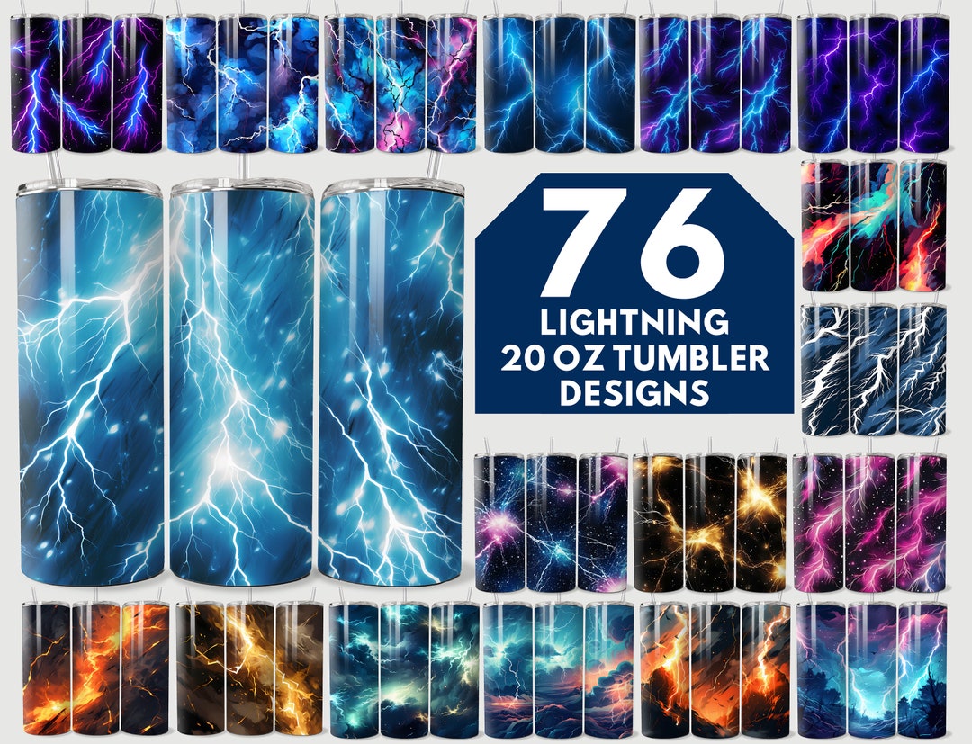 Lightning Tumbler Wrap Png, Lightning Storm 20 Oz Skinny Tumbler