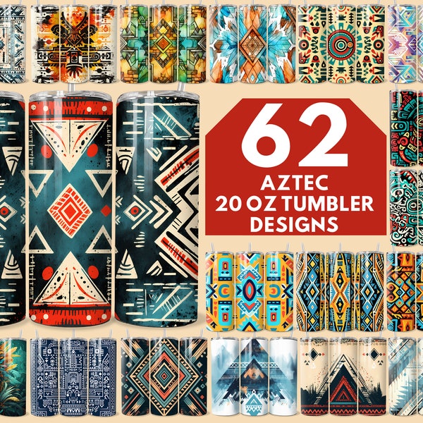 Aztec tumbler wrap png, Tribal 20 oz skinny tumbler sublimation design, Boho seamless design png, Aztec pattern