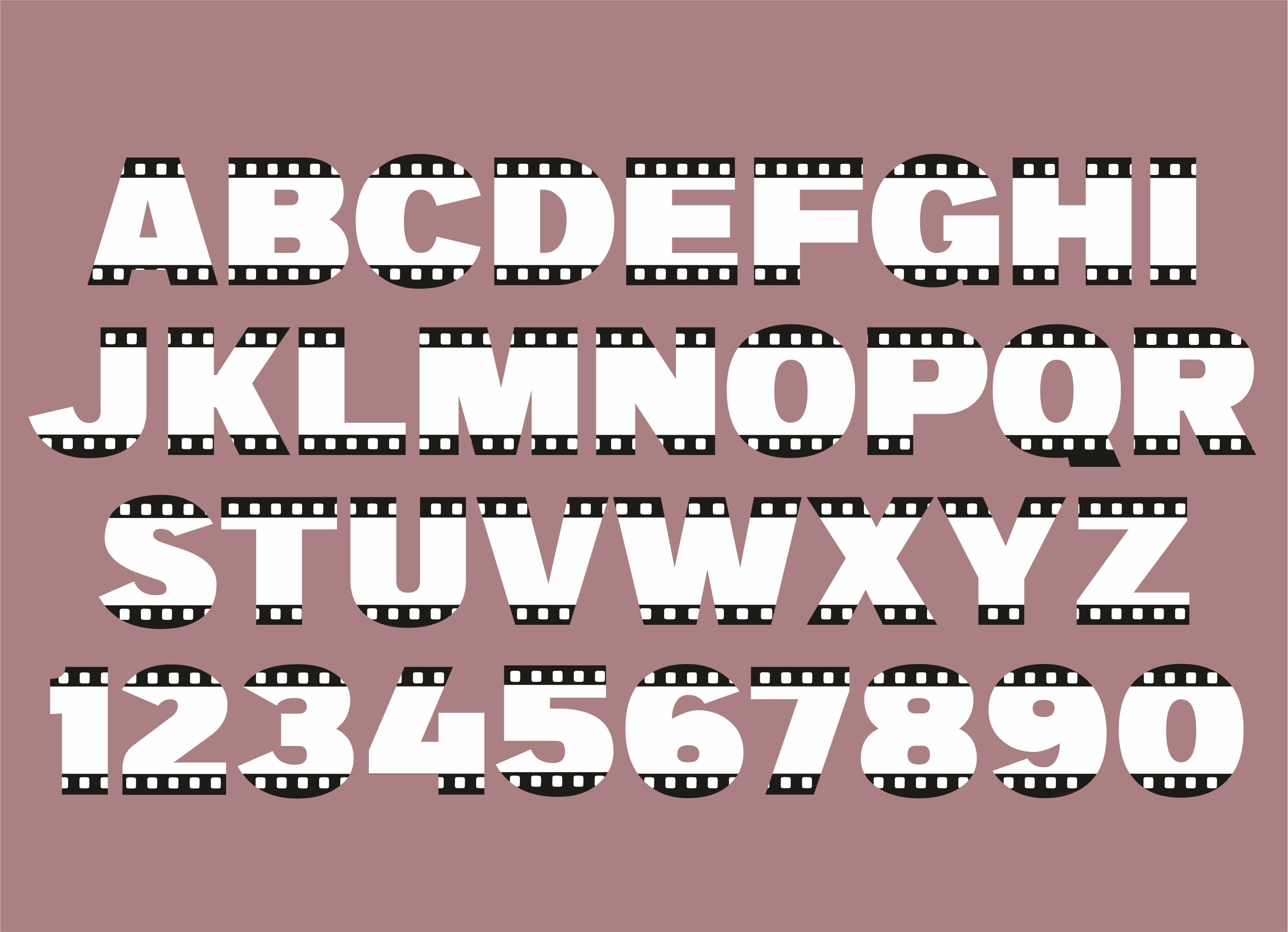 Film Strip Font Film Strip Svg Movie Svg Cinema Svg Etsy