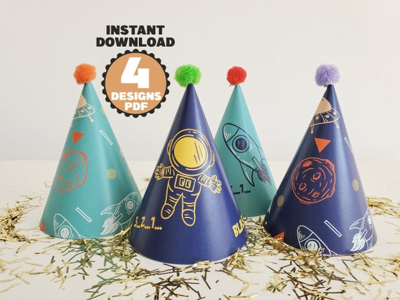 Printable Space Birthday Hat Outter Space Decor Birthday Boy - Etsy