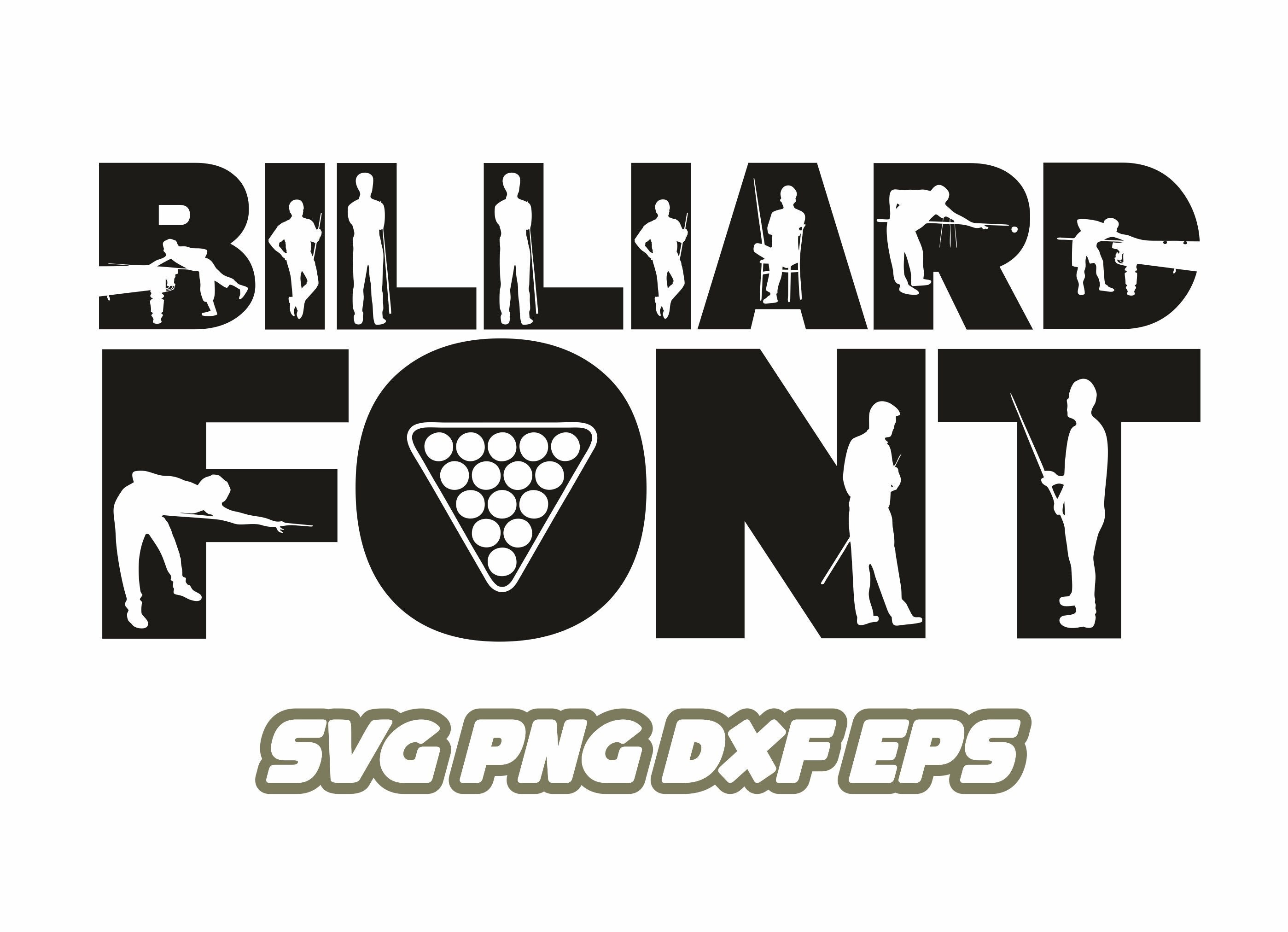 Billiard Font Billiard Svg Snooker Svg Billiard Player Etsy Australia
