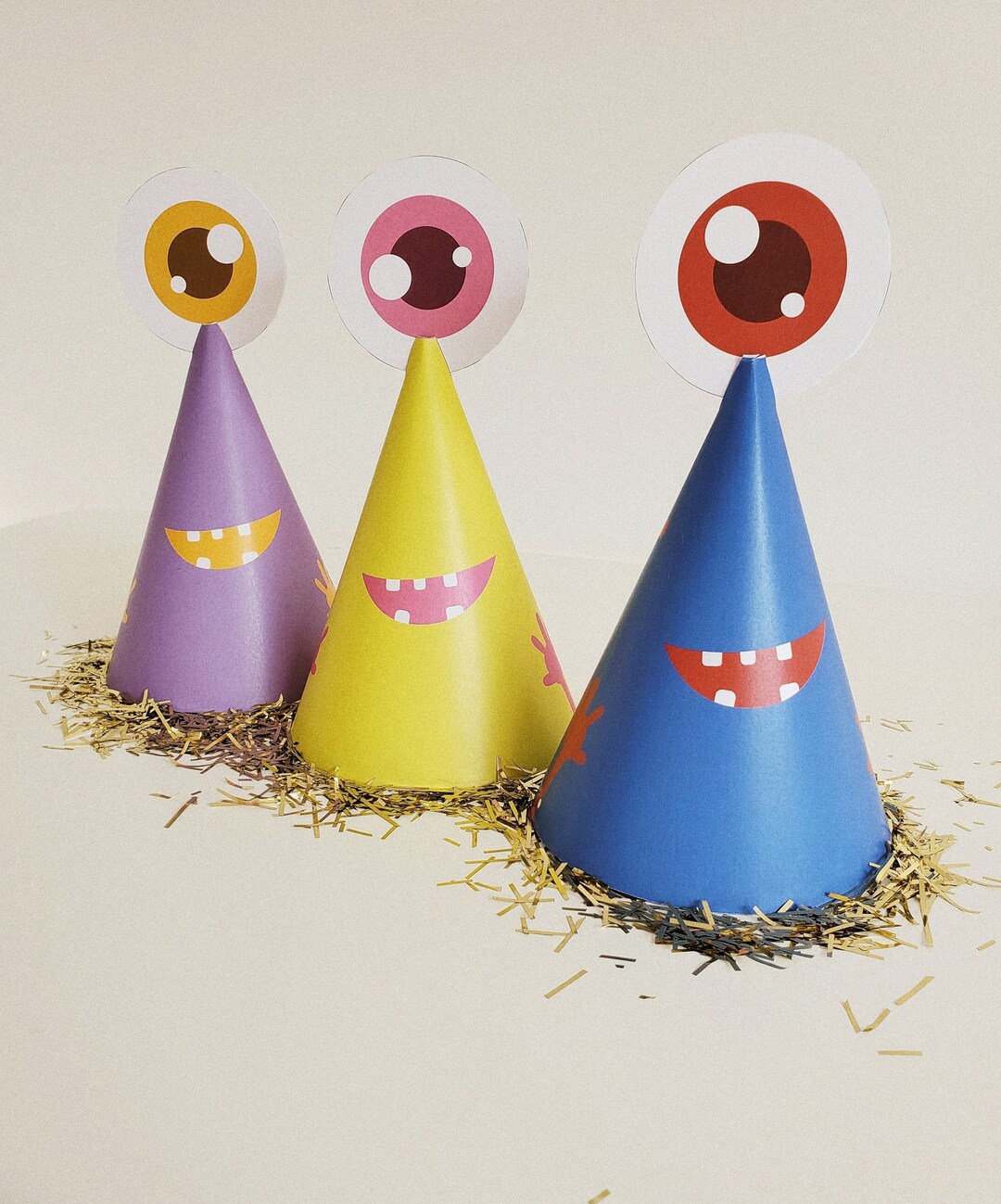 Printable Monster Party Hat, Funny Monster Party Decor, Boy Birthday