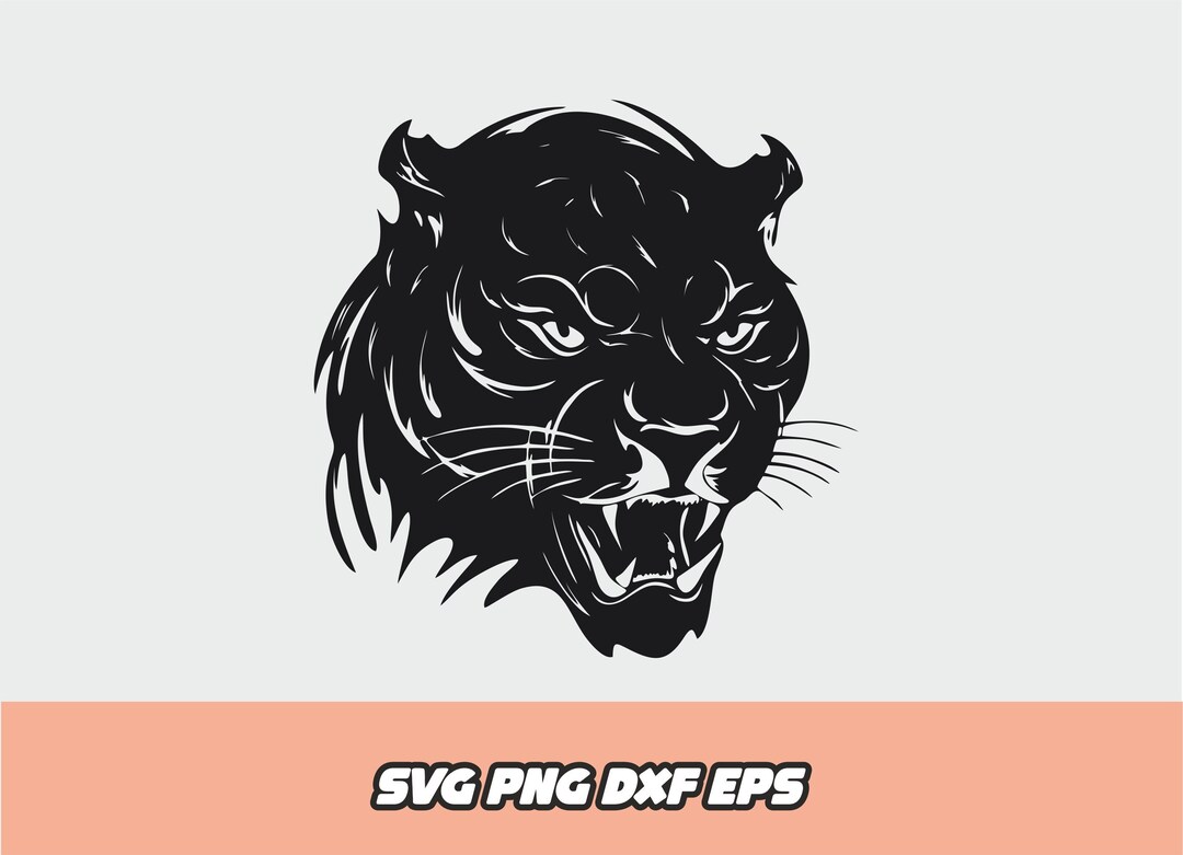 Panther Svg Panther Head Svg Angry Panther Silhouette Wild - Etsy