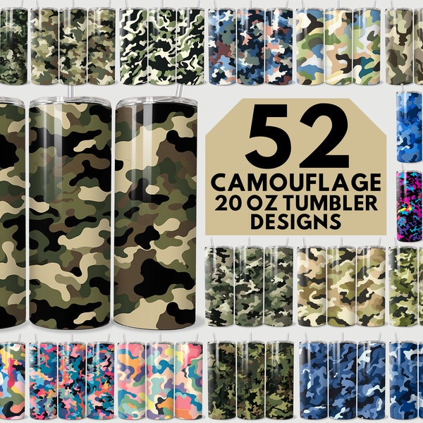 Camouflage tumbler wrap png, Military 20 oz skinny tumbler sublimation design, Cryptic coloration design png, Camo tumbler sublimation png