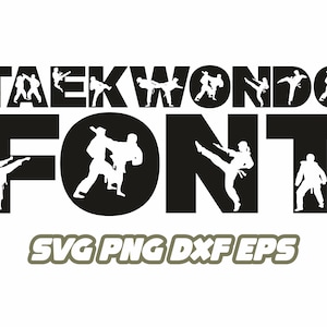 Taekwondo svg, Taekwondo font, sport svg, sport font, karate svg, Taekwondo sensei clipart