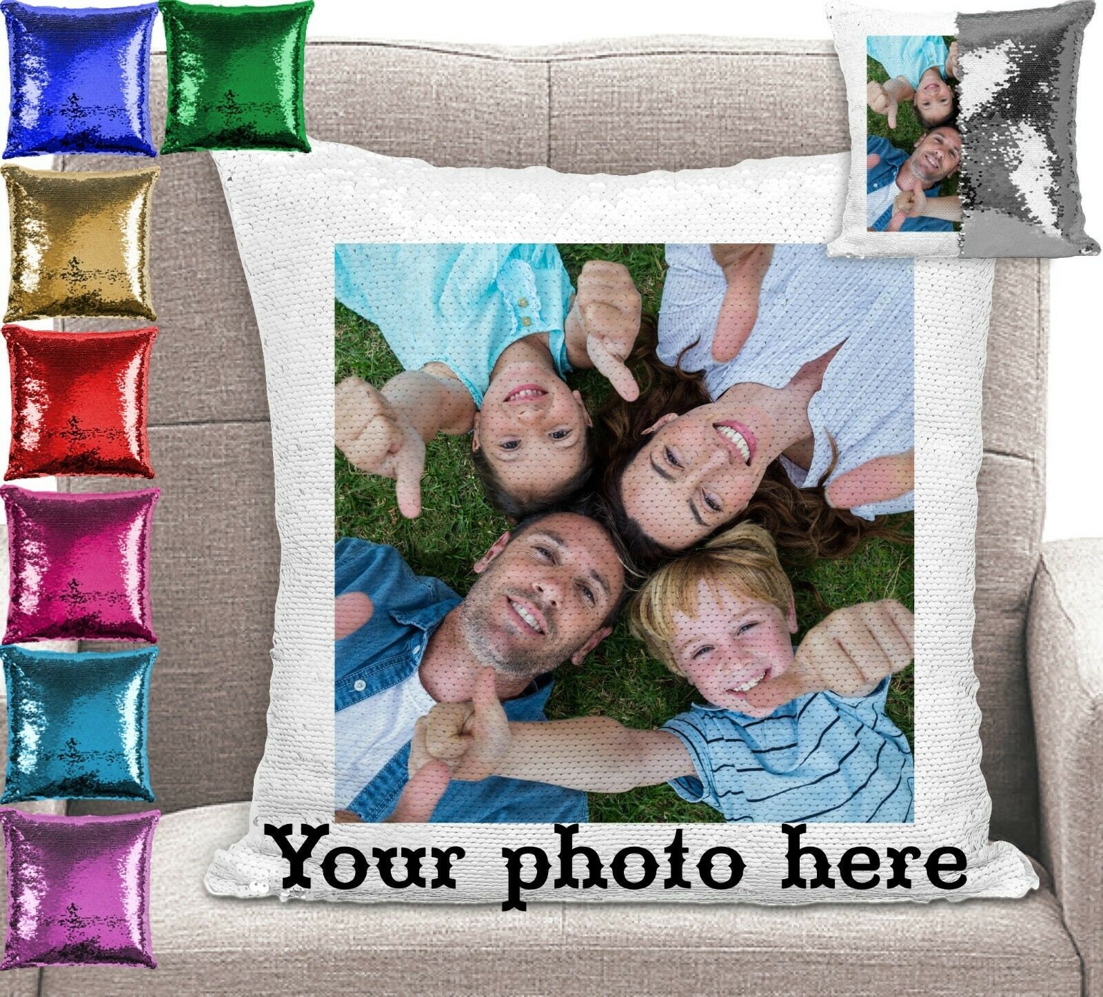 mermaid sequin pillow personalized