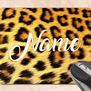 Personalised Leopard Print Mouse Pad