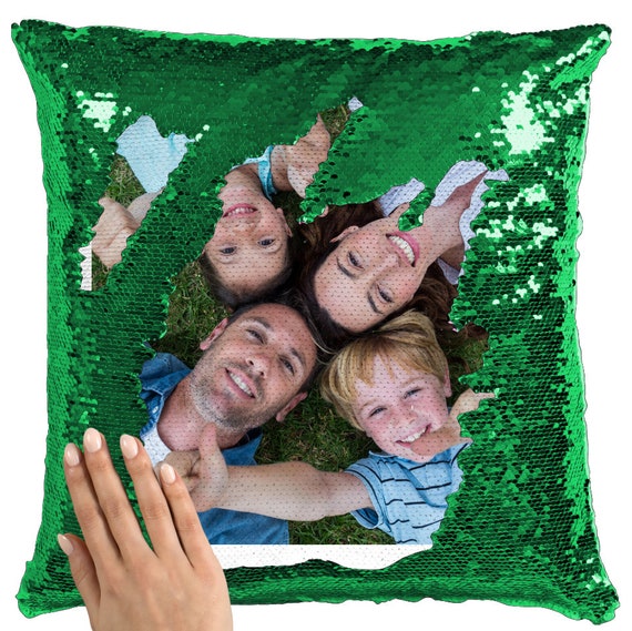Customised Personalised Sequin Mermaid Cushion Cover Pillow