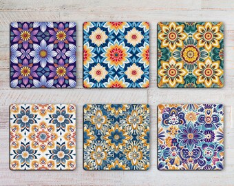 Mandala Pink Drink Coasters Set Of Six - Neoprene