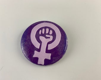 Feminist symbol badge pin 38 mm