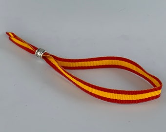 Pulsera  bandera España tela ajustable 32x1 cm