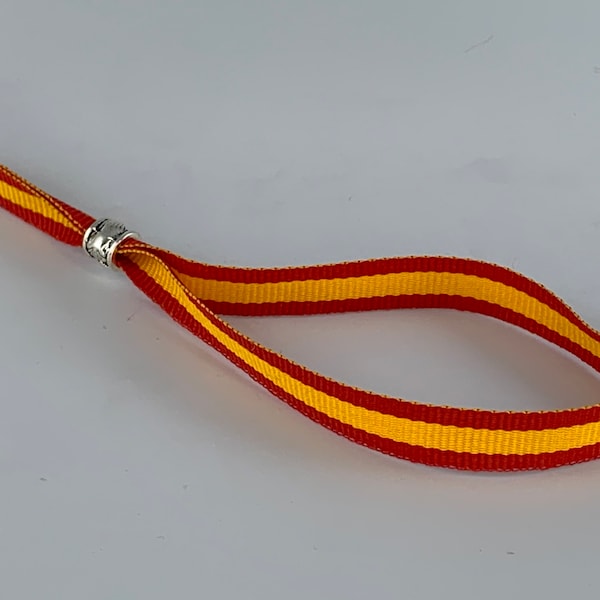 Bracelet tissu réglable drapeau Espagne 32x1 cm