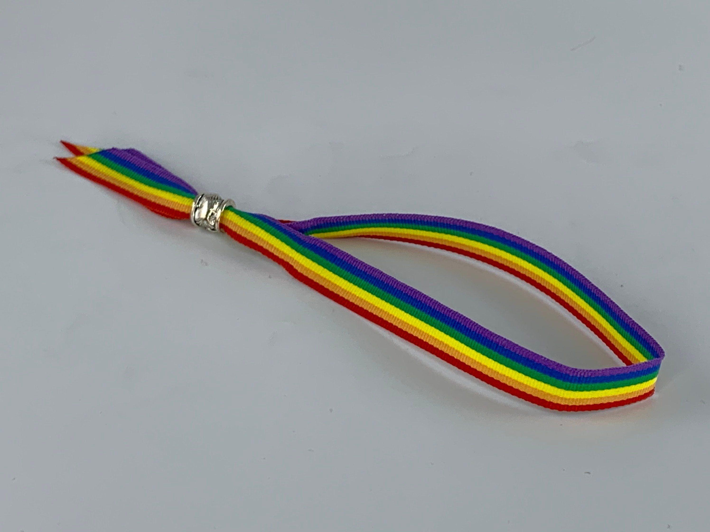 LGTBI Pride rainbow fabric bracelet