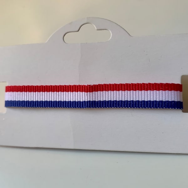 Bracelet ajustable en tissu couleurs drapeau américain, français, néerlandais