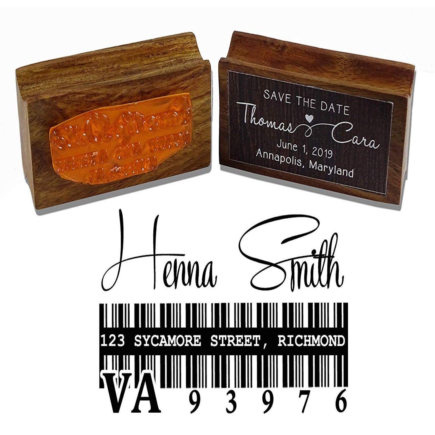 Custom Stamp With Barcode Design Personalized Signature Etsy