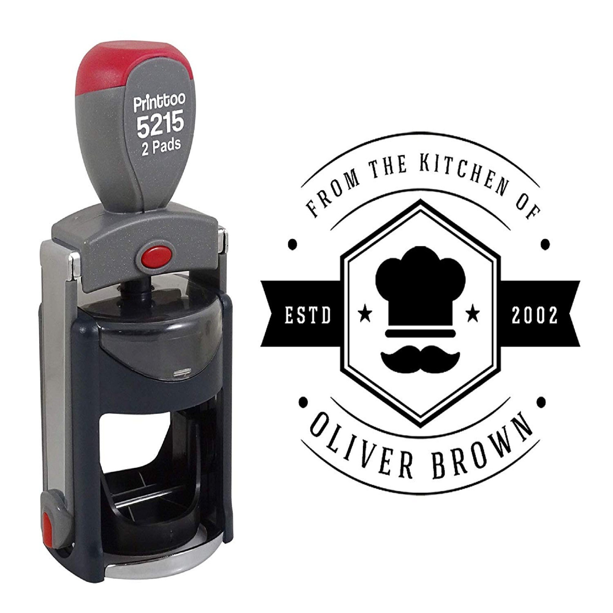 Round Rubber Stamp Custom Kitchen Stamp Heavy Duty Stamp Etsy