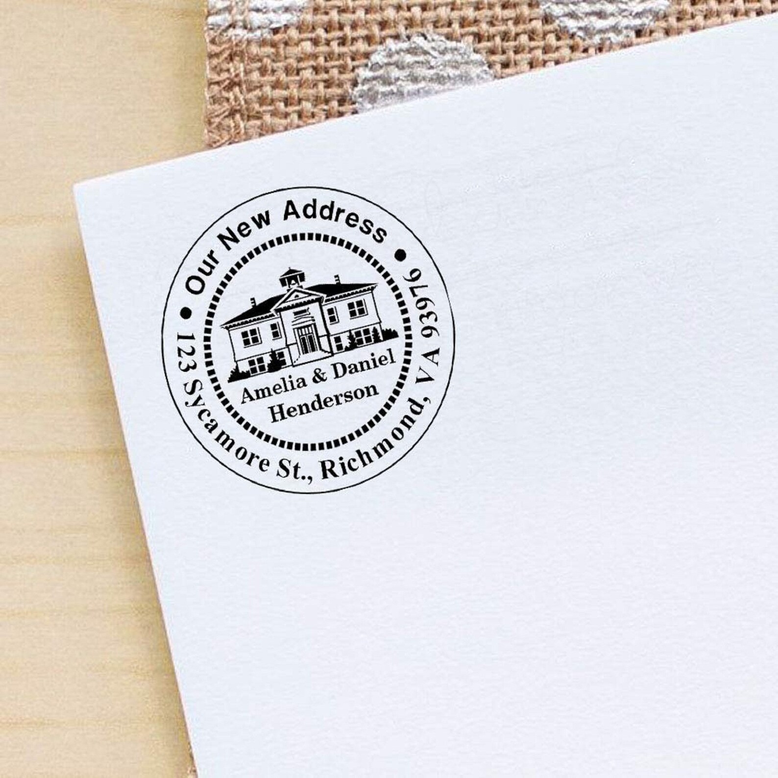 Our New Address Stamper Self Inking Rubber Stamps Etsy