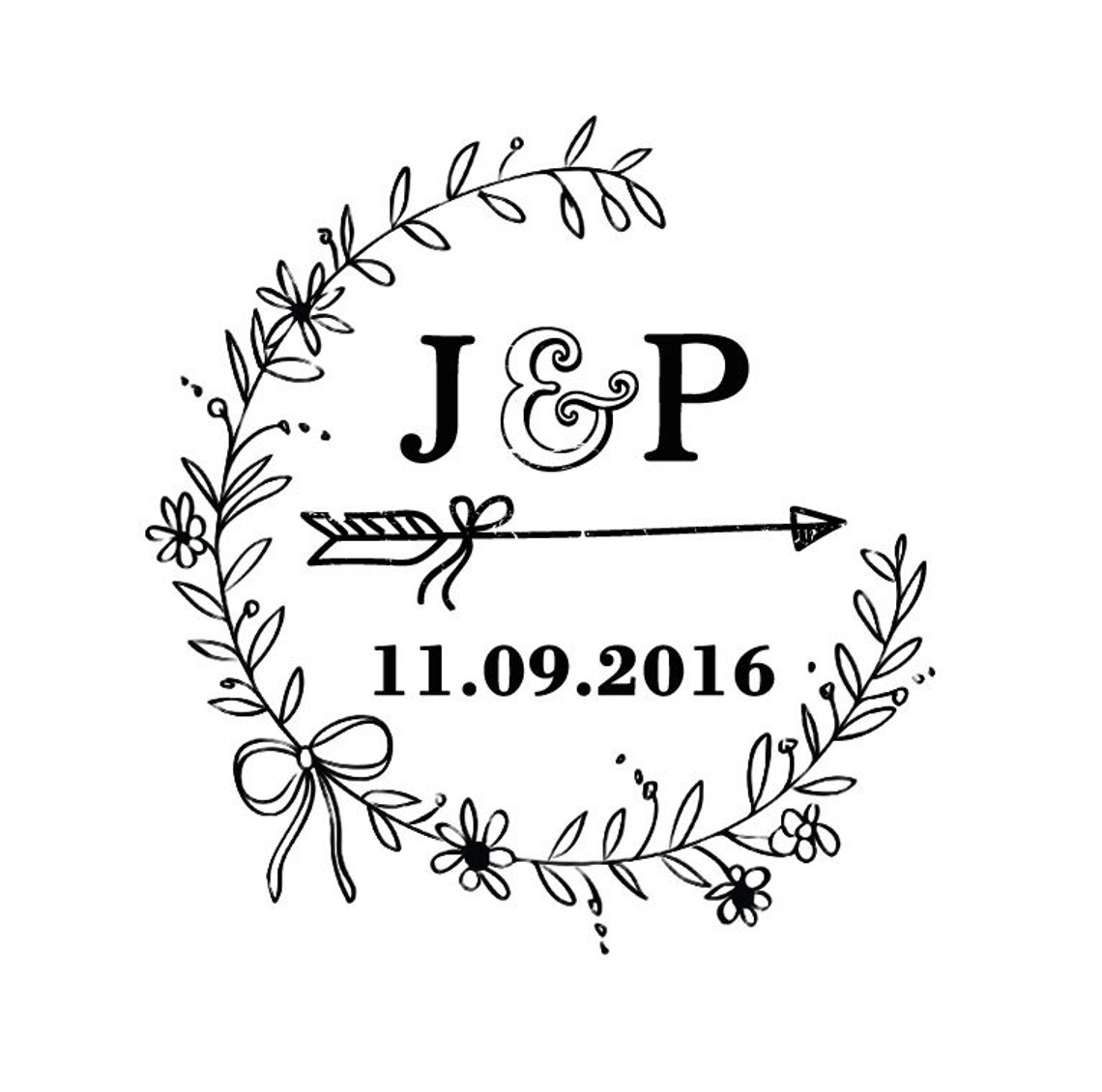Self Inking Wedding Stamp Round Wedding Stamp Custom Wedding Etsy