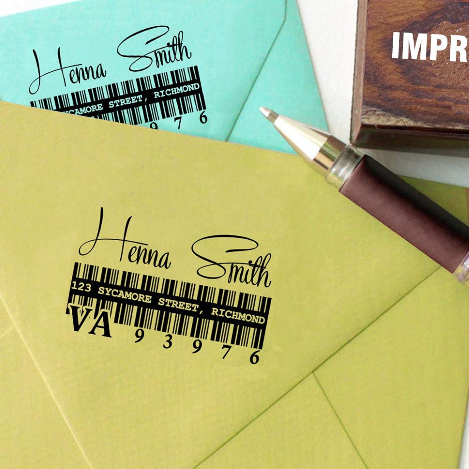 Custom Stamp With Barcode Design Personalized Signature Etsy