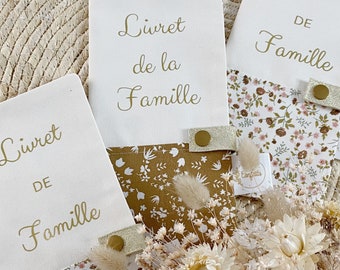 Protège livret de famille personnalisable en coton imprimé Oeko Tex