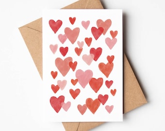 Lots of Love Hearts Eco-Friendly Greeting Card, Love Card, Valentines Card