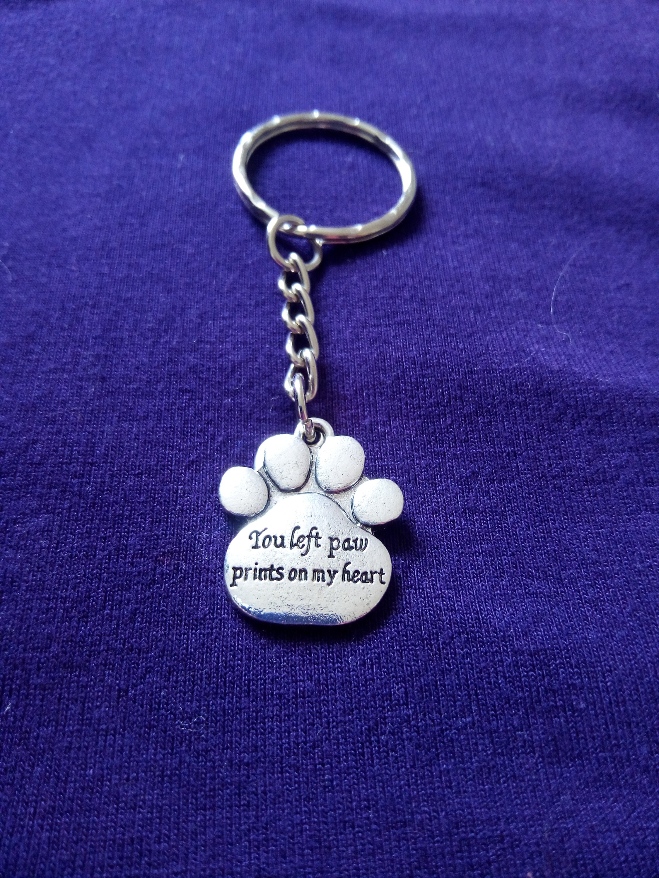 Paw print key ring etsy