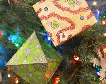 Two Christmas Ornaments, Cut Out Digital Colouring Pages.