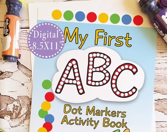Do a Dot Markers ABC Activity Coloring Book, Personalized Alphabet Dot Letters PDF, Dab a Dot Alphabet Coloring Pages