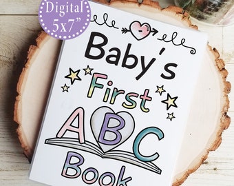 Fairy Tale Birthday Guest Book, Once Upon a Time, Virtual Birthday Party Games, Personalized Whimsical Art, ABC Baby Shower Activity