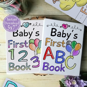 ABC & Numbers Baby Shower Coloring Books | Printable Bundle | Baby Shower Activities |  Alphabet Coloring Pages |  Baby Shower Ideas