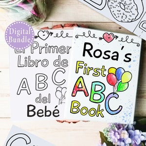 Engels en Spaans ABC Book bundel - Tweetalige babyshower en verjaardagsactiviteit - Digitaal afdrukbaar