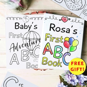 ABC & Adventure Alphabet Baby Shower Bundle,  Personalized Book for New Baby